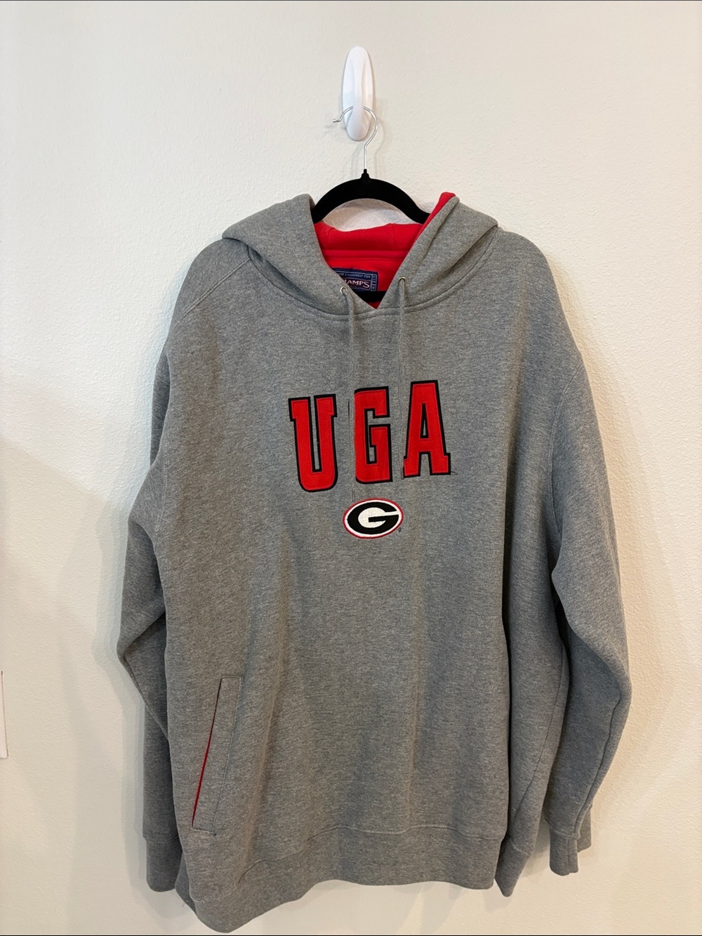 Vintage 90s University of Georgia Hoodie Grey UGA Team Edition Champs Size 2XL